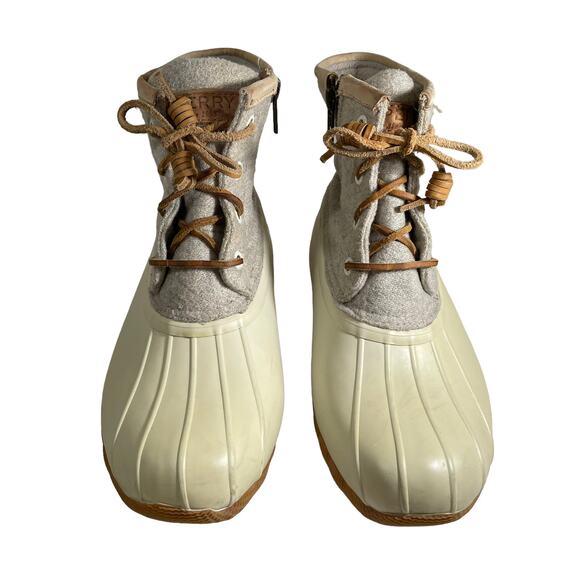 SPERRY Women's Saltwater Emboss Wool Blend Rubber Duck Boot 5 Gorpcore Outdoor - Picture 4 of 11